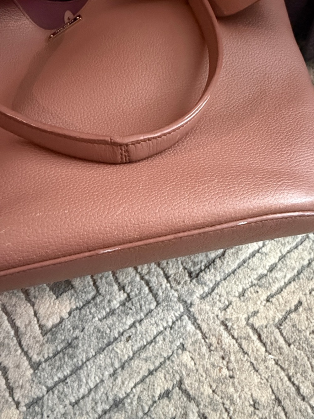 Kate Spade Rose Taupe Pebbled Leather Tote with Bow Accent - Picture 8 of 16